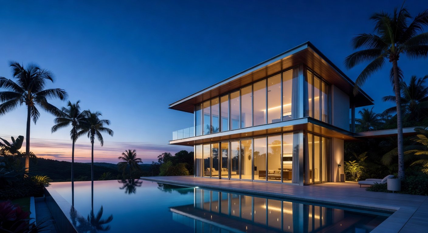 Luxury glass house