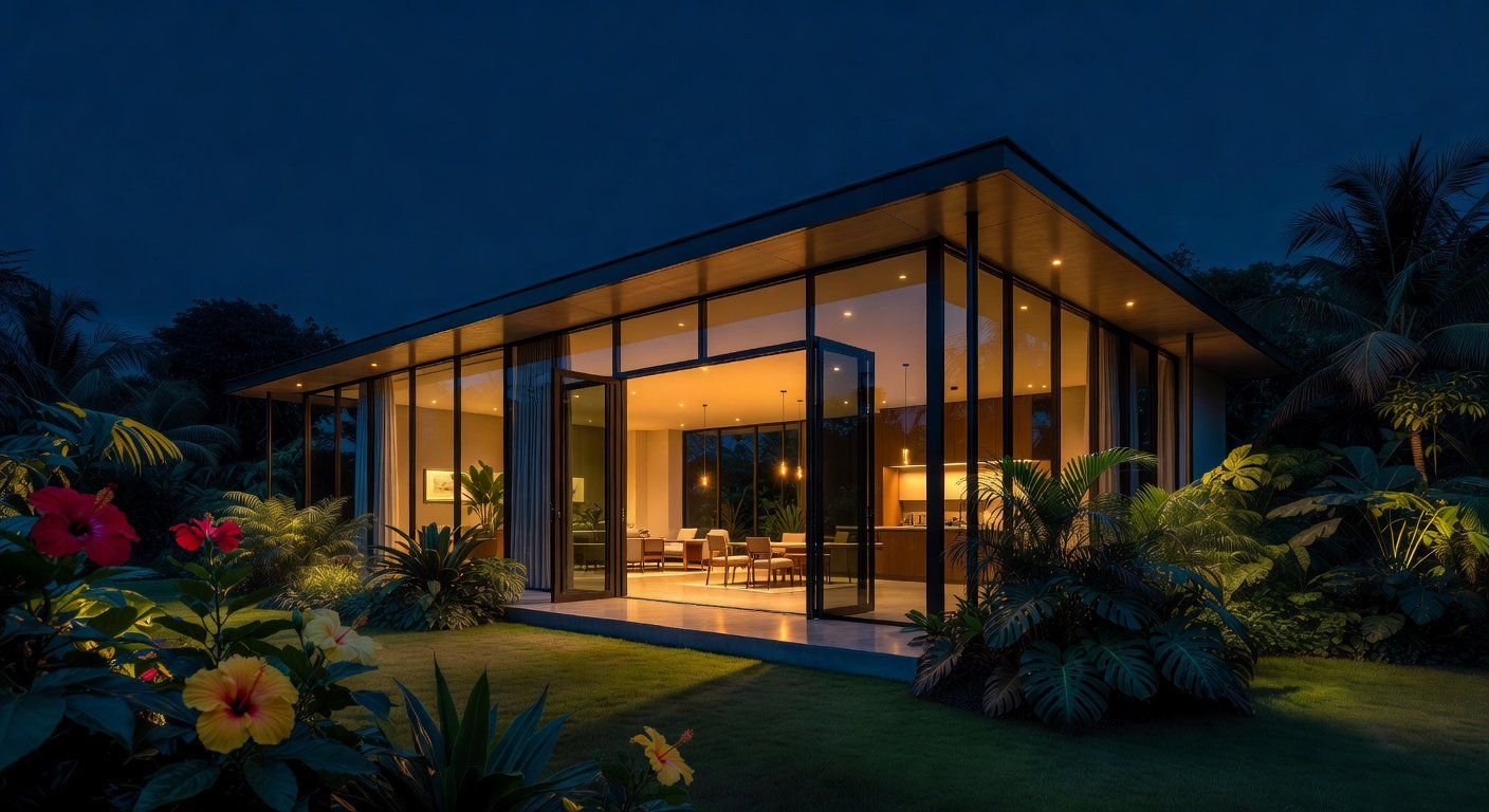 Glass house detail